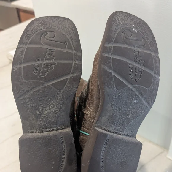 Justin Boots Gypsy Raya Brown and Teal Cowboy Boots Women's Size 7 - Picture 11 of 13